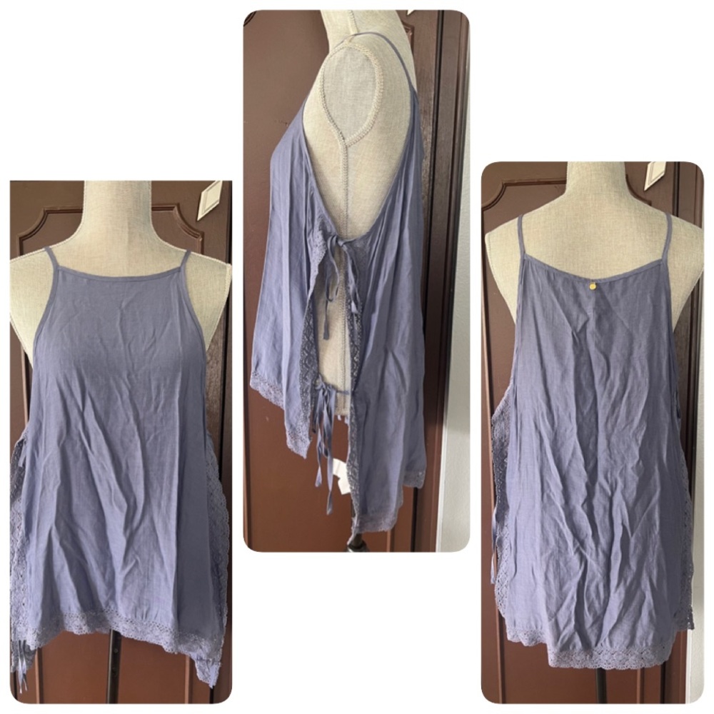 Amiani Blue Side-Tie Swim Coverup Tunic